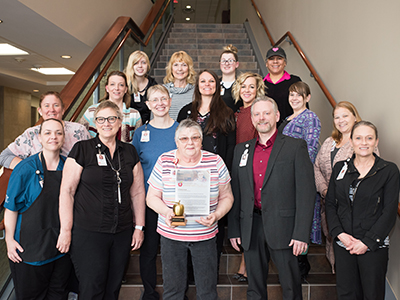 JRMC Nutrition Services, Elayne Hartman, received JRMC's most prestigious award, The Legend Award.