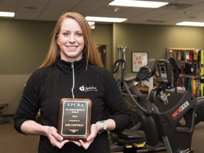 Emily Hoffman, JRMC CardioPulmonary Rehab, received the Scotty Roberts Award.