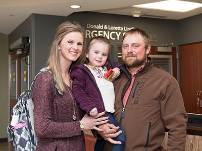 When Lou felt ill, parents Nick and Andrea Fayville brought her into the JRMC Emergency Department.