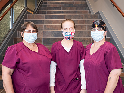 JRMC Environmental Service Technicians, Melia Cotton, Wanda Hoff and Caitlyn Bender, received their accreditation for Certified Health Care Environmental Services Technician (CHEST).