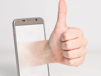 image of thumbs up phone survey